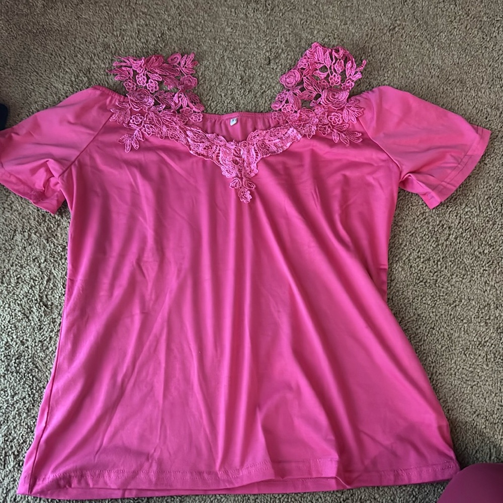 Women’s medium off shoulder dress shirt.